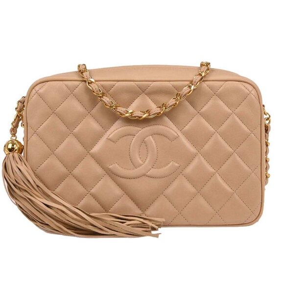 Chanel Beige Lambskin Camera Bag Small 166597 - Picture 1 of 9